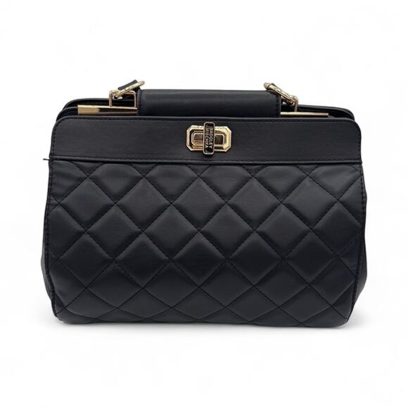 Badgley Mischka Quilted Mini Tote Crossbody Bag Black New With Tags - Picture 8 of 8